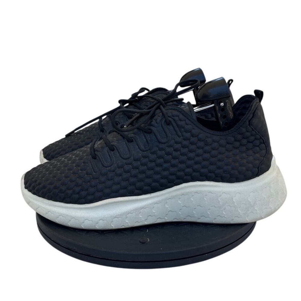 Womens Ecco Therap 82528301001 Leather Lace Up Athletic Sneaker SZ 8.5 Black